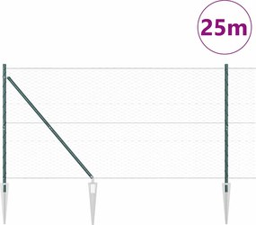 vidaXL Εξαγωνική Φράχτη με Στύλο 25 x 1,2 μ PVC-Επικαλυμμένο Ατσάλι