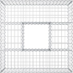vidaXL Ανασηκωμένο κρεβάτι gabion Ασημί