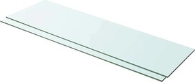 vidaXL Ράφια Πάνελ 2 τεμ. Διάφανα 100 x 30 εκ. Γυάλινα