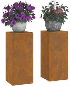 vidaXL Στήριξη φυτών 2 pcs Σκ rusty 24 x 24 x 55 εκ.