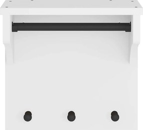vidaXL Επίτοιχη κρεμάστρα παλτών SANDNES Λευκό 43x30x42 εκ. Πεύκο ξύλο