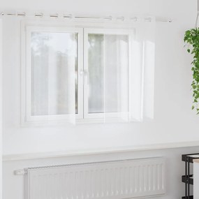 vidaXL Κουρτίνες με κουρτίνες 2 pcs Λευκό Πολυεστέρας