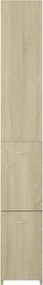 vidaXL Ντουλάπι Μπάνιου Sonoma Δρυς 25x26,5x170 εκ. Επεξεργασμένο Ξύλο