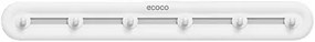 ECOCO κρεμάστρα μπάνιου/κουζίνας E23154 με 6 γάντζους, 3.8x5x40cm, λευκή