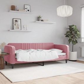 Καναπές Κρεβάτι Ροζ 80 x 200 εκ. Βελούδινος - Ροζ