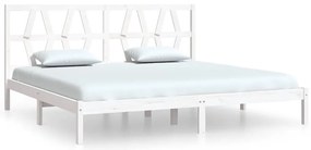 vidaXL Πλαίσιο Κρεβατιού Λευκό 200 x 200 εκ. από Μασίφ Ξύλο Πεύκου