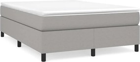 vidaXL Κρεβάτι Boxspring με Στρώμα Ανοιχτό Γκρι 140x190 εκ. Υφασμάτινο