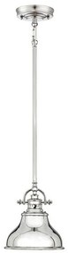 Κρεμαστό Φωτιστικό Οροφής 1xE27  Καμπάνα Φ20cm  Emery Elstead Lighting-QZ-EMERY-P-S-IS-Ασημί QZ-EMERY-P-S-IS