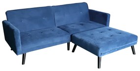 Καναπές Κρεβάτι Γωνιακός ArteLibre BO Μπλε 210x156x83cm