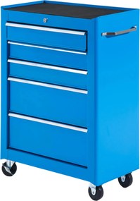 Εργαλειοθήκη, εργαλειοθήκη, 5 συρτάρια, κυλιόμενη, ατσάλι, μπλε