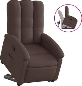 vidaXL Πολυθρόνα Ανακλινόμενη με Ανύψωση Σκούρο Καφέ Υφασμάτινη