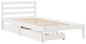 vidaXL Σκελετός Κρεβ. Χωρίς Στρώμα Λευκό 90x190 εκ Μασίφ Πεύκο