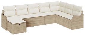 vidaXL Σετ Καναπέ Κήπου 8 pcs μπεζ και κρεμ 287,5 x 177,5 x 85 εκ.