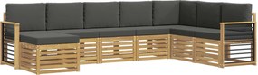 vidaXL Σειρά Καναπέ Εξωτερικού 8 pcs Άσπρο και Ανθρακί