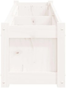 vidaXL Ζαρντινιέρες 2 τεμ. Λευκό από Μασίφ Ξύλο Πεύκου