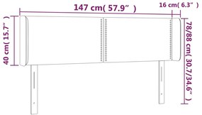 Κεφαλάρι με Πτερύγια Λευκό 147x16x78/88 εκ. Συνθετικό Δέρμα - Λευκό