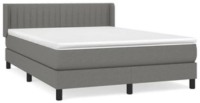 ΚΡΕΒΑΤΙ BOXSPRING ΜΕ ΣΤΡΩΜΑ ΣΚΟΥΡΟ ΓΚΡΙ 140X190 ΕΚ. ΥΦΑΣΜΑΤΙΝΟ 3129866