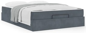vidaXL Σκελετός Κρεβατιού Άλλο Σκούρο γκρι 160 x 200 cm Βελούδο