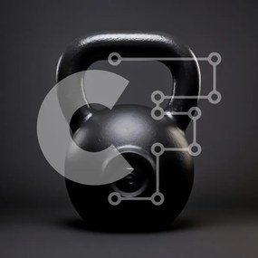 Intra Συλλεκτικό Ξύλινο Παζλ Plywood  4mm - Μαύρο Kettlebell σε σκούρο φόντο Σε Ξύλινο Κουτί - Διαστάσεις: 10x10 cm – 25 κομμάτια