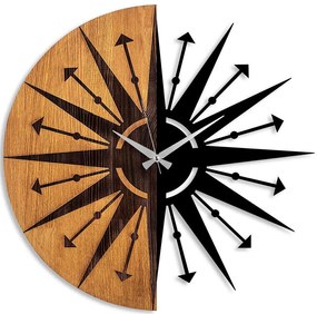Ρολόι Τοίχου 539TNL1174 Φ56cm Walnut-Black Wallity Metal,Wood