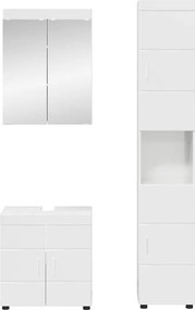 vidaXL Σετ Επίπλων Μπάνιου με ράφι TULUM Υψηλής γυαλάδας λευκό