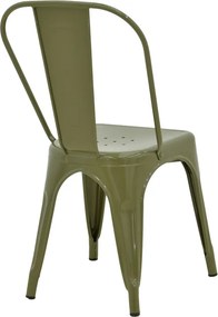 Καρέκλα Utopia pakoworld μέταλλο σε λαδί απόχρωση 44x44x85εκ