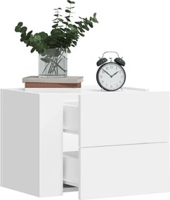 vidaXL Κομοδίνο Επιτοίχιο Λευκά 45x30x35 εκ.