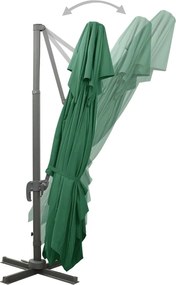 vidaXL Ομπρέλα Κρεμαστή Κήπου με Διπλή Οροφή Πράσινη 400 x 300 εκ.