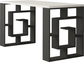 Γραφείο εργασίας Labirent Megapap χρώμα ανθρακί - λευκό 140x60x75εκ
