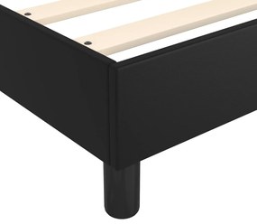 vidaXL Κρεβάτι Boxspring με Στρώμα Μαύρο 80 x 200 εκ. Συνθετικό Δέρμα
