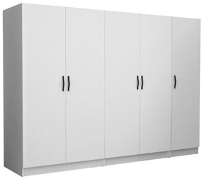 Ντουλάπα ρούχων Victoria Megapap πεντάφυλλη χρώμα λευκό 250x60x181εκ.-GP100-0091,1