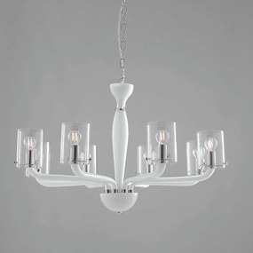 Φωτιστικό Οροφής Aurora I-AURORA-8 BCO 8xE14 Φ79,2cm 190cm White Luce Ambiente Design Glass
