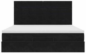 vidaXL Οθωμανικό κρεβάτι με στρώματα Μαύρο 160x200cm Velvet