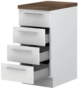 Επιδαπέδιο ντουλάπι Raval R-40-4MBOX-Λευκό - Λευκό γυαλιστερό - 40.00Χ60.00Χ88.00cm