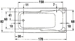 Μπανιέρα Sanitec Ornella-170 x 82 εκ.