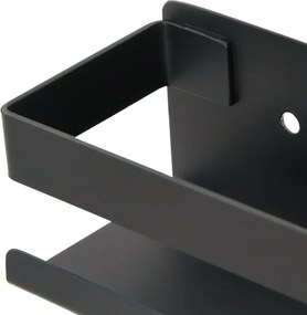 vidaXL Ράφι Μπάνιου Μαύρο Ματ 23x6,5x6 εκ. Βουρτσ. Ανοξείδ. Ατσάλι 304