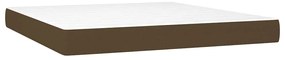 vidaXL Κρεβάτι Boxspring με Στρώμα &amp; LED Σκ.Καφέ 180x200εκ. Υφασμάτινο