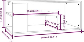 vidaXL Τραπεζάκι Σαλονιού Καφέ Δρυς100x50x40 εκ. Επεξεργασμένο Ξύλο