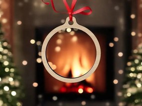 Σετ των 3 Intra απο ξύλο plywood 3mm-4mm πάχος – Στρογγυλό κούφιο χριστουγεννιάτικο στολίδι 35x40 cm INTRAVECTRY-MY545719