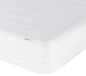 Κρεβάτι με Στρώμα Λευκό 90x200 εκ. από Συνθετικό Δέρμα - Λευκό