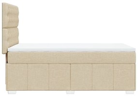 Κρεβάτι Boxspring με Στρώμα Κρεμ 90x200 εκ.Υφασμάτινο - Κρεμ