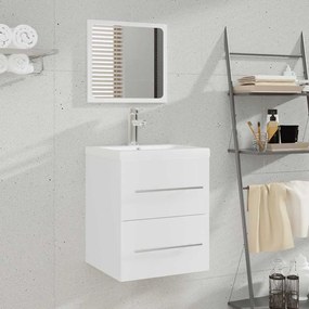 vidaXL Ντουλάπι Μπάνιου με Καθρέφτη Λευκό 41x38,5x48 εκ.