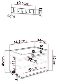 Σετ διαδρόμου Trenton 130, 65x34cm, 16 kg, Ταπισερί, Πλαστικοποιημένη μοριοσανίδα, Τοίχου, Εντοιχισμένη | Epipla1.gr