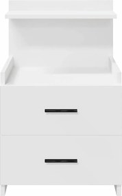 vidaXL Κομοδίνο με 2 Συρτάρια Λευκό 40x36,5x62 εκ.