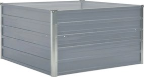 vidaXL Ζαρντινιέρα Ψηλή Γκρι 100 x 100 x 45 εκ. Γαλβανισμένος Χάλυβας