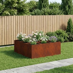 vidaXL Γλάστρα Κήπου Σκ rusty 100 x 100 x 30 cm