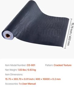 VEVOR Peel and Stick Wallpaper 40cm x 10m Black Cracked Waterproof for Kitchen