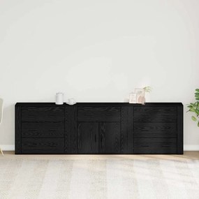 vidaXL Πλαϊνό γραφείο Μαύρη Οξυά 240 x 33 x 70 εκ. Επεξεργασμένο Ξύλο