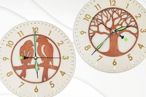 Σετ των 2 Intra απο ξύλο plywood 3mm-4mm πάχος - Ρολόι με 2 μοτίβα για . Δίασταση 20x20 cm INTRAFABR-30513468