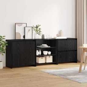 vidaXL Πλαϊνό γραφείο με συρτάρι 3 pcs Μαύρη Οξυά 70 x 41 x 75 εκ.